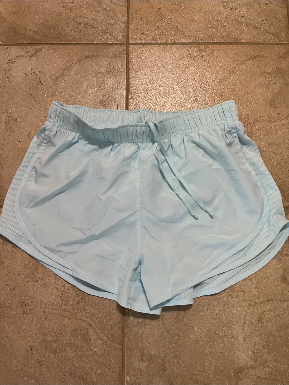 Nike Women’s Sky Blue Athletic Running Shorts with built in underwear